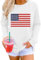 Lacozy Damen-Sweatshirt mit amerikanischer Flagge, Rundhalsausschnitt, langärmelig, lockere Passform, Pullover, Weiss/opulenter Garten, X-Groß