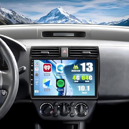 SIXWIN 4+64G Android 13 Autoradio für Suzuki Swift(2003-2010) mit Carplay/Android Auto/Mirrorlink,10.1 Zoll Kapazitive Touchscreen Unterstützt WiFi/GPS/FM/Bluetooth/SWC+ AHD Rückfahrkamera+MIC