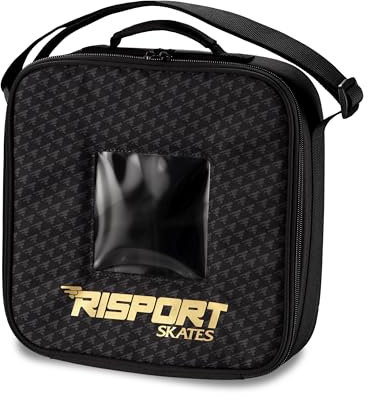Risport New Whell bag, borsa portaruote per pattinaggio a rotelle, borsa per il trasporto delle ruote di ricambio dei pattini a rotelle artistico o in linea (nero)