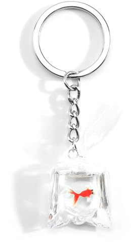 MUCOOS Transparente Fisch-Schlüsselanhängertasche, Aus Kunstharz, Liebevolles Geschenk Für Fischliebhaber, Liebevolles Und Kindliches Design