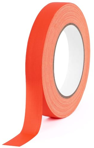 AYBUY Neon Klebeband, Starke Haftung, Fluoreszierendes Gewebeband, 19mm x 25m, Warnband, Markierungsband für Markieren von Boden, Outdoor, Neon Party und DIY-Kunstwerken(Rot)