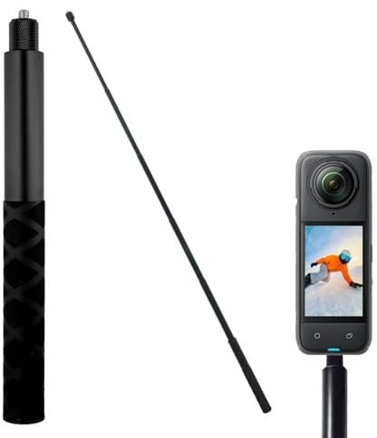 120 cm Unsichtbarer Selfie-Stick für Insta360 – Aluminium Ausziehbar Selfiestick, ideal für Action-Kameras, Faltbar und Tragbar