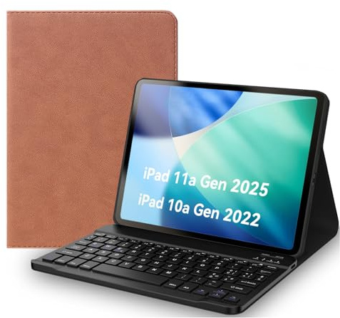 EYERIYO Custodia con Tastiera iPad 11 Generazione A16 2025 | Slim Cover Supporto Pencil con Bluetooth Italiano QWERTY Tastiera per iPad 10 Generazione 10.9” 2022