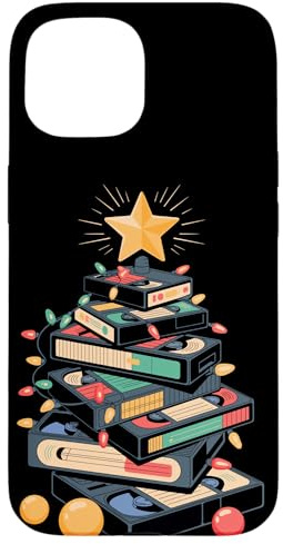 Árbol De Navidad VHS Pila Color CD Retro Medios Analógico Carcasa para iPhone 15