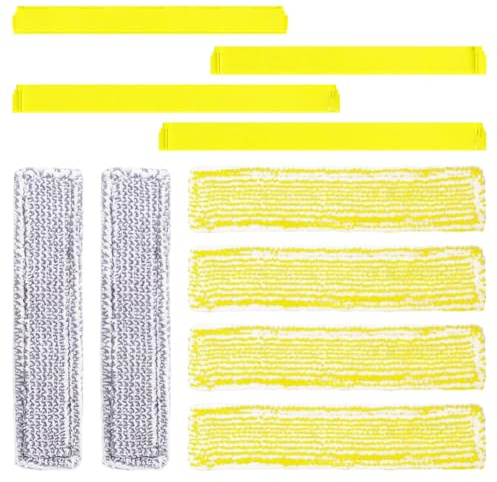 10 Stück Zubehör für Kärcher Fenstersauger WV6 WV 6 Plus WV7, 6 Stück Mikrofaser-Wischbezüge und 4 Stück Gummilippe Abzieher Ersatz-Zubehör Kompatibel für Kärcher Fensterreiniger Ersatzteile