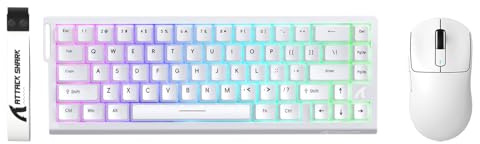 ATTACK SHARK X68 HE Tastiera Magnetica Cablata con X3 Mouse Gaming Wireless, Tastiera Rapid Trigger 8KHz, Precisione RT di 0,01 mm, Mouse SUPERLIGHT, Sensore PAW3395, 26.000 DPI –Bianco
