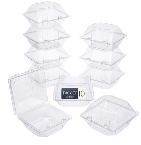 Royal Imports Clear Plastic Flower Box for Corsage, Boutonniere, Rose, Orchid Prom Wedding Craft Container 5x4x3-10 Pack