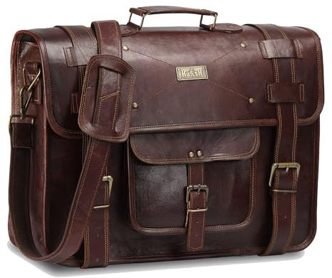 Hulsh Leder Messenger Bags für Männer Frauen Aktentasche Laptop Computer Satchel Distressed Bag