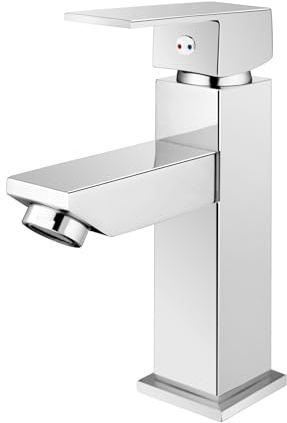 Marco Mammoliti | Miscelatore Monocomando Lavabo Silene in Ottone Cromo con Asta Saltarello e Piletta, Altezza Bocca 98mm, 16,5x12x4,5cm