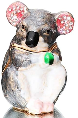 Walzer & F Schmuckkästchen aufklappbaren handgemaltes Koala Figur Collectible Ring Halter mit Geschenk Box