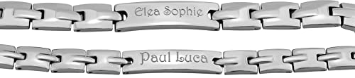 Hanessa Pärchen Armband mit Gravur 2 Stück silber 21 cm | Armband personalisiert Edelstahl für Partner Familie Beste Freundin BFF | Partnerarmbänder 2er Set Armbänder für Paare