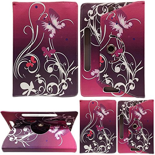 Universal 8.0 inch Tablet Case, Multi-Angle Stand Flip Printed Wallet Case Fits All 8.0 Inch Samsung, Lenovo, Acer, Huawei, Sony, Apple, Toshiba Android Tablets tab devices (Butterfly Purple)