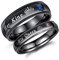 OIDEA Paar Ringe für Paare Schwarz: Damen Ringe aus Edelstahl mit Her King His Queen Gravur als Partnerringe mit Zirkonia Eheringe Versprechen Ring Geschenk für Frauen Ringgröße 57
