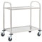 vidaXL Chariot de Cuisine à 2 Niveaux Desserte à roulettes Chariot de Service Chariot de Bar Table Console à roulettes Hôtel Restaurant Maison 95x45x83,5 cm Acier