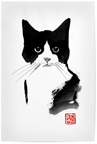 artboxONE Poster 30x20 cm Tiere Interloqué hochwertiger Design Kunstdruck - Bild cat Chat Japan