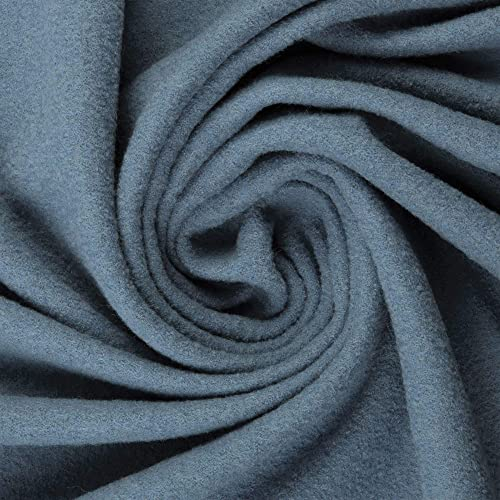 Walkloden Walkstoff 100% Schurwolle, 0,5 m, Stoffe, Trachtenstoff, Meterware (Rauchblau)