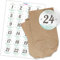 ADVENTSKALENDER SET zum Befüllen (Türkis modern) mit 24 Tüten und passenden weihnachtlichen Zahlen Aufklebern für Weihnachten, Advent, kleine Geschenke