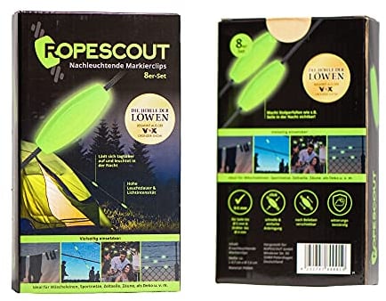 Glow Rope Marker | 8er-Set | Für Seile und Drähte | Made in Germany [hohe Leuchtkraft, Lange Leuchtdauer]