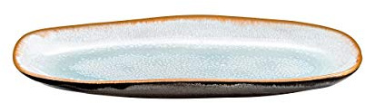 Médard de Noblat - Plat ovale petit modèle - D23 cm - Shadow - Grès - Lot de 6 - Bleu clair