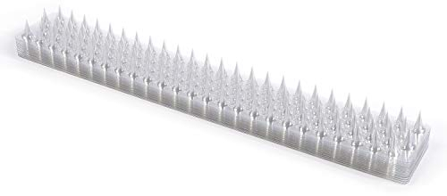 Mardili Cat Repellant Garden Deterrents for Gardens Fence Bird Spikes 20 Pack (43cm x 6.5cm x 2cm), Transparent, 8.6 Meters