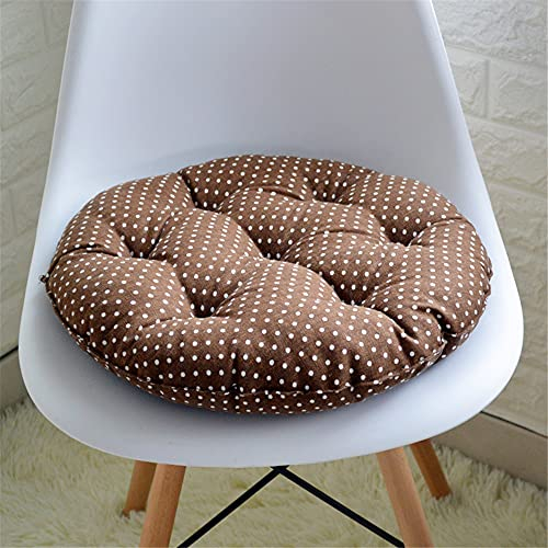 Morbuy Runde Form Stuhlkissen, 100% Baumwolle Dicke Polsterung Sitzkissen für Gartenstuhl, Küche oder Esszimmerstuhl - Bequeme Atmungsaktiv Indoor Outdoor Stuhlauflage (43cm,Punkte)