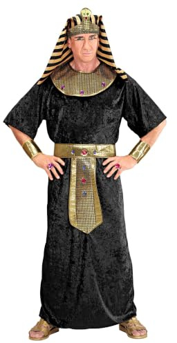 W WIDMANN MILANO Party Fashion - Pharao Kostüm 5-teilig | Tunika, Kragen, Gürtel, Armbändern und Kopfbedeckung für Karneval und Mottoparty