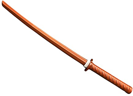 Shoto aus TPR Kunststoff rot braun mit Tsuba Bokken klein kurz ca. 62 cm Japanisches Schwert Kurzschwert