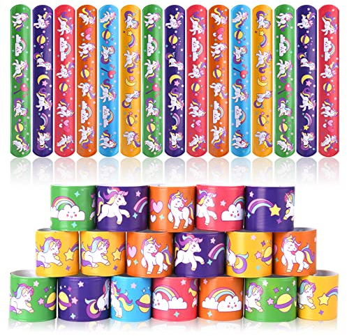 flintronic Braccialetti Slap, 30Pezzi Slap Bracelets, Bracciali a Scatto, Schiaffo Bracciali Gadget per Compleanno Festa Bomboniere Regalo per Bambini Ragazze Ragazzi