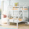 Bunk Bed Triple Sleeper with Side Ladder for Children and Teens 3FT, White (90x190cm,90x200cm)【UK Spot】