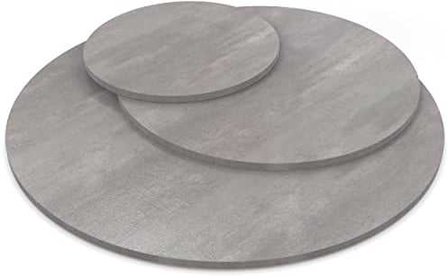 AUPROTEC Tischplatte 19mm rund Ø 800 mm Beton Perlgrau Holzplatte melaminharzbeschichtet Spanplatte mit Umleimer ABS Kante Auswahl: 80 cm