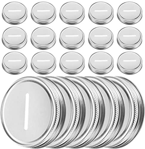 Tofficu Einmachglasdeckel 20 Stücke 70Mm Austauschbare Einmachglas Deckel Dichtungsdeckel Glas Sparschwein Deckel Für Haushalt Cafe (Silber) Deckel Von Einmachgläsern Versiegeln