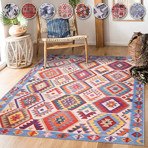 NETLINE HOME Tappeto lavabile in lavatrice, per cucina, camera da letto, sala da pranzo e soggiorno, adatto per bambini e animali domestici, a pelo corto, antiscivolo (multicolore 2)