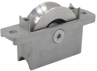Galet en Acier gorge U sur chape compacte Zamak à encastrer ou en applique - Matière : Inox, Brut