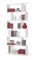 BLUCO Bücherregal, Raumteiler, Modell DANERYS, Farbe Weiß, glänzend, Maße: 80 cm (Breite) x 192 cm (Höhe) x 24 cm (Tiefe)
