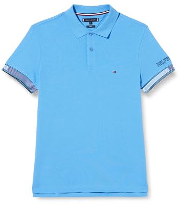 Tommy Hilfiger Herren Poloshirt Kurzarm Slim Fit, Blau (Blue Spell), S