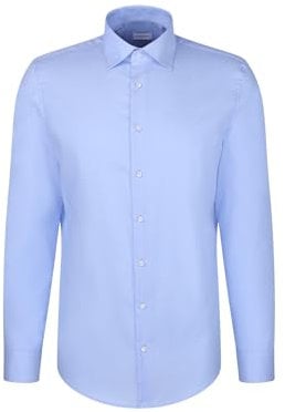 Seidensticker Herren Mens Slim Longsleeve Cotton Hemd, Mid Blue(643510), 40 EU
