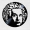 VINY WOODY Wanddeko Vinyl Scheibe Gesicht von Albert Einstein Wichtige Wissenschaftler 20. Jahrhundert