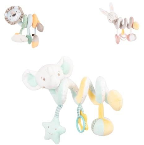 Kikkaboo Stoffspielzeug Activity-Spirale Tierform Beißring Greifling ab Geburt gelb