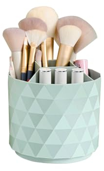 Nwvuop Make up Organizer 360° Drehbar Make Up Pinselhalter Kosmetikpinsel Aufbewahrung Kosmetik Organizer für Zimmer Decor Schminktisch, Schlafzimmer(Grün)