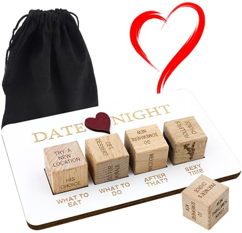 JVHLOV Date Night Würfel Set, Date Night Dice, Romantisches Paar-Würfel-Set, Einzigartiges Geschenk, für Jubiläen,Geburtstage,Valentinstag