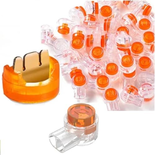Yisanba 100 Pcs K1 Butt Splice Connectors - Gel-Filled Insulation, No Strip Needed for 0.4-0.7mm² / AWG 21-26 Wires