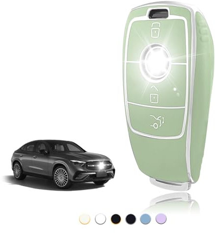 TOOMUME Schlüsselhülle TPU, Autoschlüssel Hülle Passt für Mercedes Benz A/B/C/E/G/S Klasse GLA GLC GLE GLK GLS CLA CLE CLS AMG E200 W177 W205 W213, Schlüsselcover Schutz Schlüsselgehäuse - Smart Key