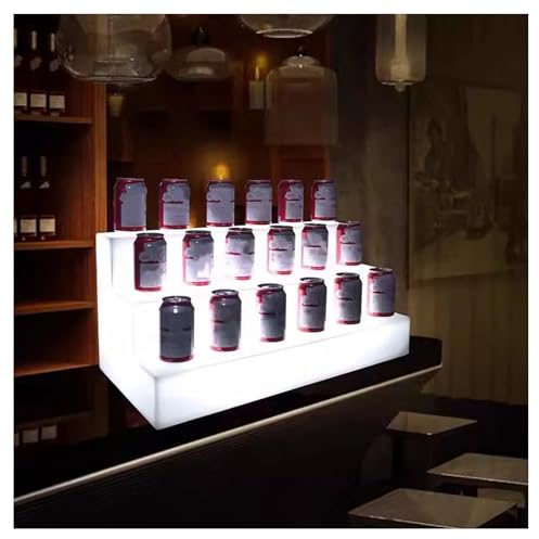 Beleuchteter Flaschenständer aus Acryl mit RF-Fernbedienung, 3-stöckige Regale für Getränkebeleuchtung in der Hausbar, Weinregale für gewerbliche Flaschenbeleuchtungsregale in der Hausbar