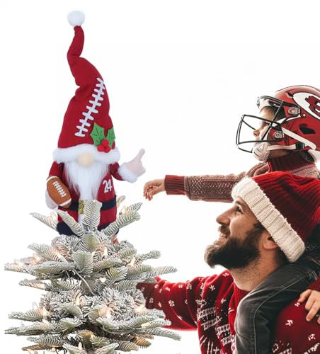Weihnachtsbaumspitze - Wichtel Baumspitze Weihnachtsmann Baumspitze Fußball Thema Weihnachtsbaum Topper Dekorationen Weihnachtsbaum Dekoration Lustige Baumspitze Einzigartige Baumspitze