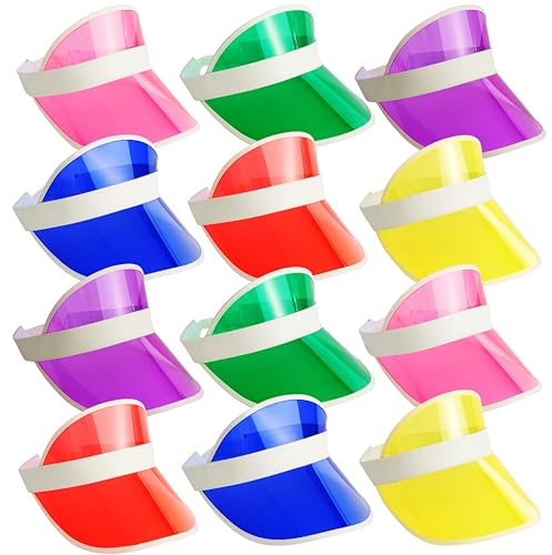 Bramble 24 Unisex Neon Sonnenvisiere – Einheitsgröße – Perfekt für Sport, 80er Jahre Kostüme, Festivals, Partys