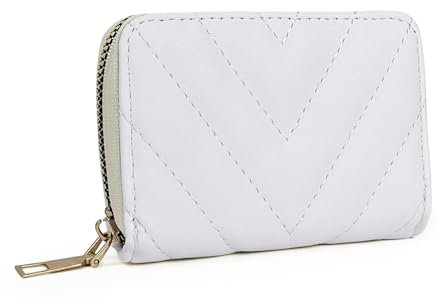 AdiStylinno Kreditkartenetui für Damen, kleine PU Leder Kartenetui Klein Geldbeutel mit 18-Karten-Slots und 2-Cash-Slots (Weiß)