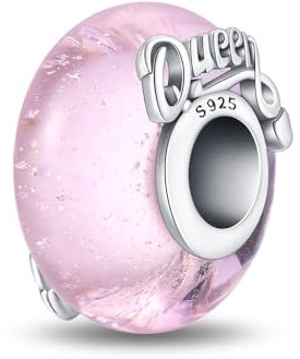 Pandach Dije de plata de ley 925 con cristal de Murano con Pandora Europeo Pulsera Collar,Charms de Para Niña Mujer