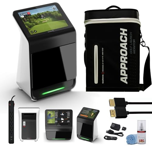 Garmin Approach R50 Premium Golf Launch Monitor and Simulators with Carrying Case, Advanced Ball and Club Metrics with A Built-in 10” Color Touchscreen Display Bundle + More Accessories