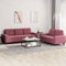KLYEON 2-TLG. Sofagarnitur Weinrot Stoff,Komfortable Weinrote Wohnlandschaft mit 2+3SitzerSofa Wohnzimmer, Sofas