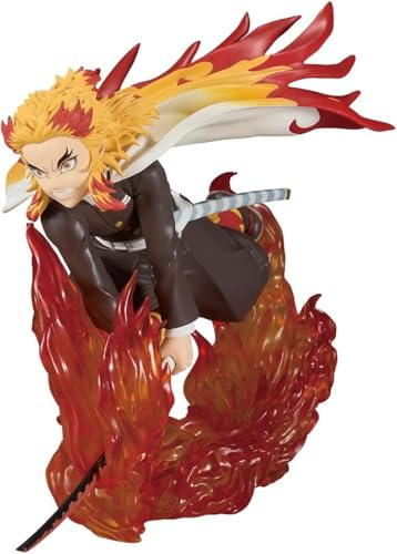 Banpresto Rengoku Kyojuro Demon Slayer: Kimetsu No Yaiba, Vibration Stars Plus, 14 cm, Mehrfarbig, BP29069P, optimal für Anime-Fans